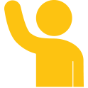 content facilitation person waving icon